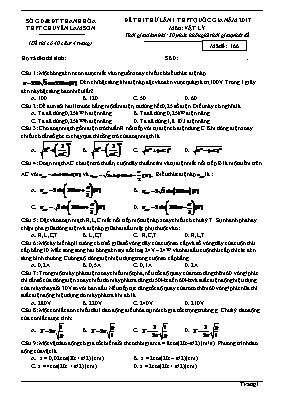 Đề thi thử THPT Quốc gia lần 1 môn Vật lý năm