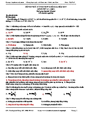 Đề thi thử THPT Quốc gia lần 2 môn Vật lý năm