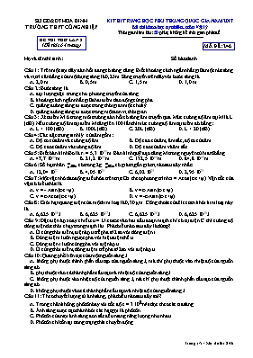 Đề thi thử THPT Quốc gia lần 2 môn Vật lý năm 2017 - Mã đề 246 - Trường THPT Công Nhiệp (Có đáp án)