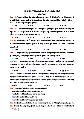 Đề thi thử THPT Quốc gia lần 5 môn Vật lý - T