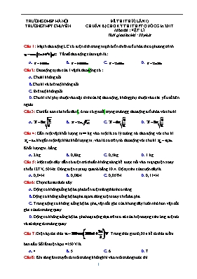 Đề thi thử THPT Quốc gia lần I môn Vật lý năm