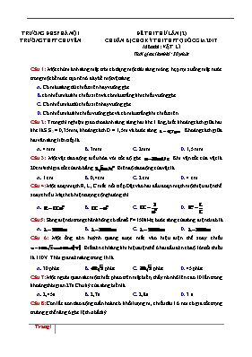 Đề thi thử THPT Quốc gia lần II môn Vật lý nă
