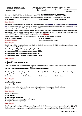 Đề thi thử THPT Quốc gia lần III môn Vật lý n
