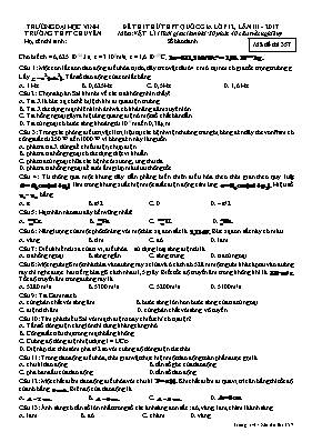 Đề thi thử THPT Quốc gia lần III môn Vật lý n