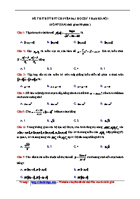 Đề thi thử THPT Quốc gia môn Toán - Trường TH