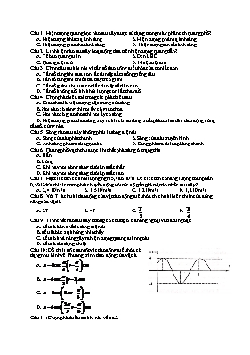 Đề thi thử THPT Quốc gia môn Vật lý (Có đáp án)