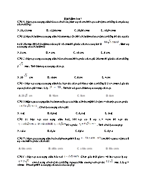 Đề thi thử THPT Quốc gia môn Vật lý - Đề 1