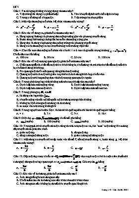Đề thi thử THPT Quốc gia môn Vật lý - Đề 3 Đề thi thử THPT Quốc gia môn Vật lý - Đề 3