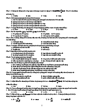 Đề thi thử THPT Quốc gia môn Vật lý - Đề 6