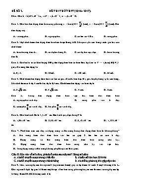 Đề thi thử THPT Quốc gia môn Vật lý - Đề số 2 - Năm học 2016-2017