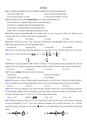 Đề thi thử THPT Quốc gia môn Vật lý - Đề số 24 (Có đáp án) Đề thi thử THPT Quốc gia môn Vật lý - Đề số 24 (Có đáp án)