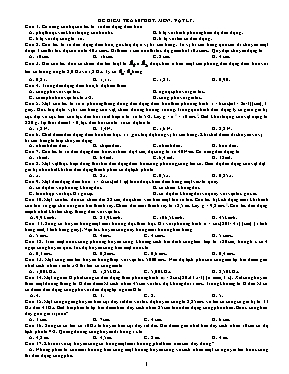 Đề thi thử THPT Quốc gia môn Vật lý - Đề số 3 (Có đáp án) Đề thi thử THPT Quốc gia môn Vật lý - Đề số 3 (Có đáp án)
