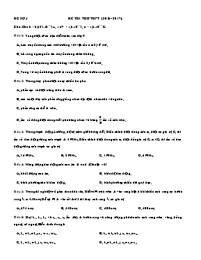 Đề thi thử THPT Quốc gia môn Vật lý - Đề số 3 - Năm học 2016-2017