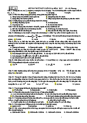 Đề thi thử THPT Quốc gia môn Vật lý năm 2017 - Đề số 26 - Lê Phương