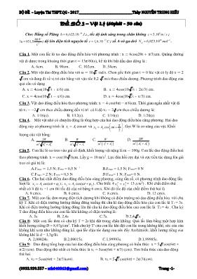 Đề thi thử THPT Quốc gia môn Vật lý năm 2017 