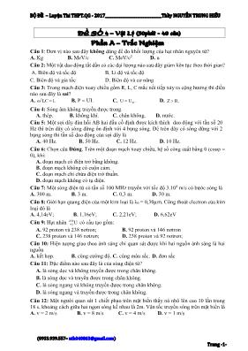 Đề thi thử THPT Quốc gia môn Vật lý năm 2017 
