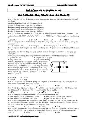 Đề thi thử THPT Quốc gia môn Vật lý năm 2017 