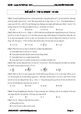 Đề thi thử THPT Quốc gia môn Vật lý năm 2017 