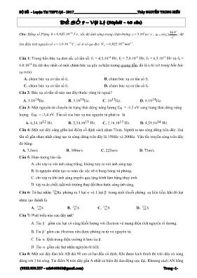 Đề thi thử THPT Quốc gia môn Vật lý năm 2017 