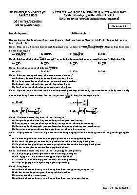 Đề thi thử THPT Quốc gia môn Vật lý năm 2017 - Mã đề 001 - Sở GD & ĐT Bình Thuận