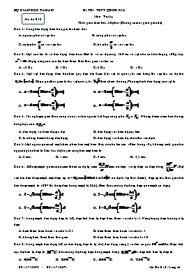 Đề thi thử THPT Quốc gia môn Vật lý năm 2017 