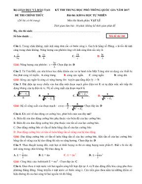 Đề thi thử THPT Quốc gia môn Vật lý năm 2017