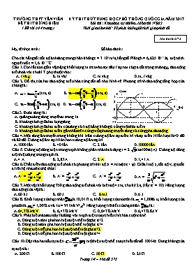 Đề thi thử THPT Quốc gia môn Vật lý năm 2017 - Mã đề 573 - Trường THPT Yên Viên (Có đáp án)