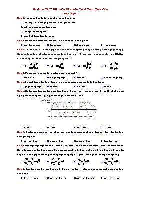 Đề thi thử THPT Quốc gia môn Vật lý - Trường 