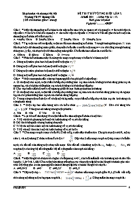 Đề thi thử Tốt nghiệp THPT môn Vật lý - Mã đề 001 - Năm học 2016-2017 - Trường THPT Hoàng Cầu