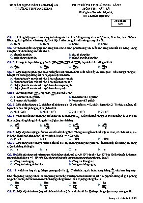 Đề thi thử Trung học phổ thông Quốc gia lần 3