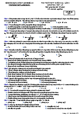 Đề thi thử Trung học phổ thông Quốc gia lần 3