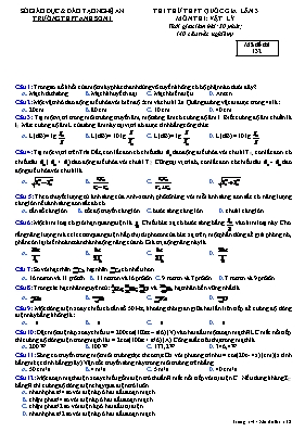 Đề thi thử Trung học phổ thông Quốc gia lần 3