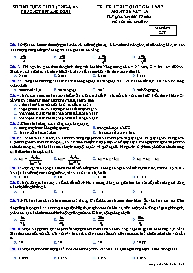 Đề thi thử Trung học phổ thông Quốc gia lần 3