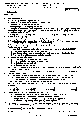 Đề thi thử Trung học phổ thông Quốc gia lần 3