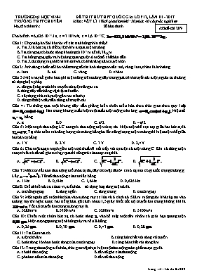 Đề thi thử Trung học phổ thông Quốc gia lần 3