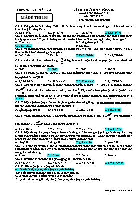 Đề thi thử Trung học phổ thông Quốc gia môn V