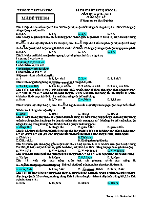 Đề thi thử Trung học phổ thông Quốc gia môn V