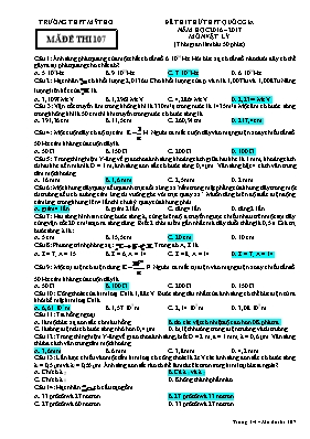 Đề thi thử Trung học phổ thông Quốc gia môn V