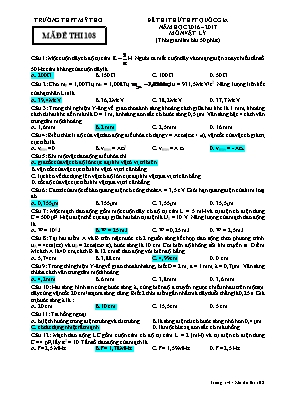 Đề thi thử Trung học phổ thông Quốc gia môn V