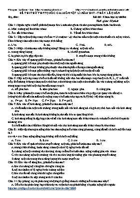 Đề thi thử Trung học Phổ thông Quốc gia môn V