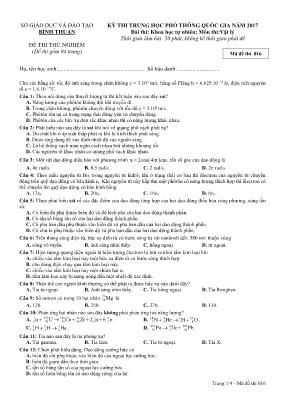 Đề thi thử Trung học phổ thông Quốc gia môn V