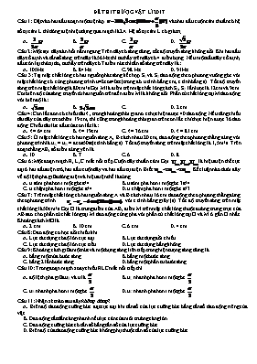 Đề thi thử Trung học Phổ thông Quốc gia môn Vật lý năm 2017 (Có đáp án)