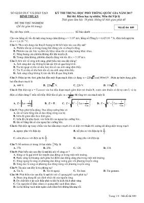 Đề thi thử Trung học phổ thông Quốc gia môn V