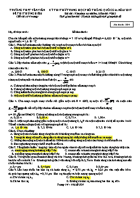 Đề thi thử Trung học phổ thông Quốc gia môn V