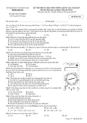 Đề thi thử Trung học phổ thông Quốc gia môn V