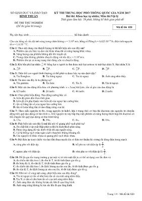Đề thi thử Trung học phổ thông Quốc gia môn V