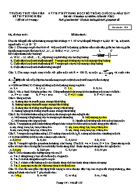Đề thi thử Trung học phổ thông Quốc gia môn V