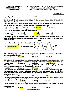 Đề thi thử Trung học phổ thông Quốc gia môn V