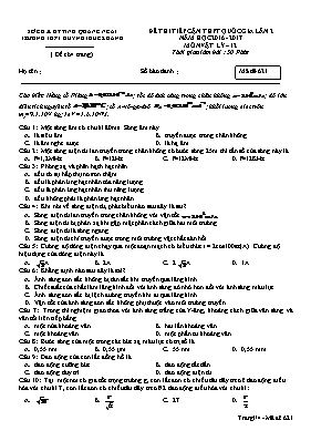 Đề thi tiếp cận Trung học phổ thông Quốc gia 