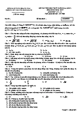 Đề thi tiếp cận Trung học phổ thông Quốc gia 